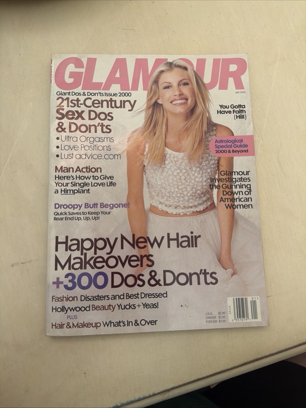 2000 JANUARY GLAMOUR MAGAZINE - FAITH HILL - FASHION SUPER MODELS - L 7870