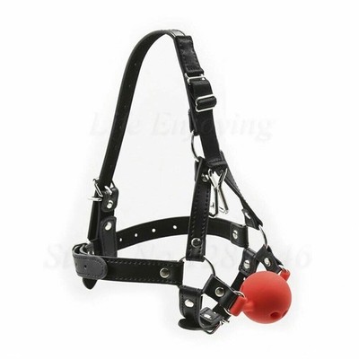 Silicon-Mouth-Ball-Gag-New-Harness-Nose-Hood-Bondage-Fetish-Restraint-Toys