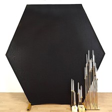 BLACK 8 ft Fitted Spandex Hexagon Backdrop Stand Cover Wedding Party Decorations