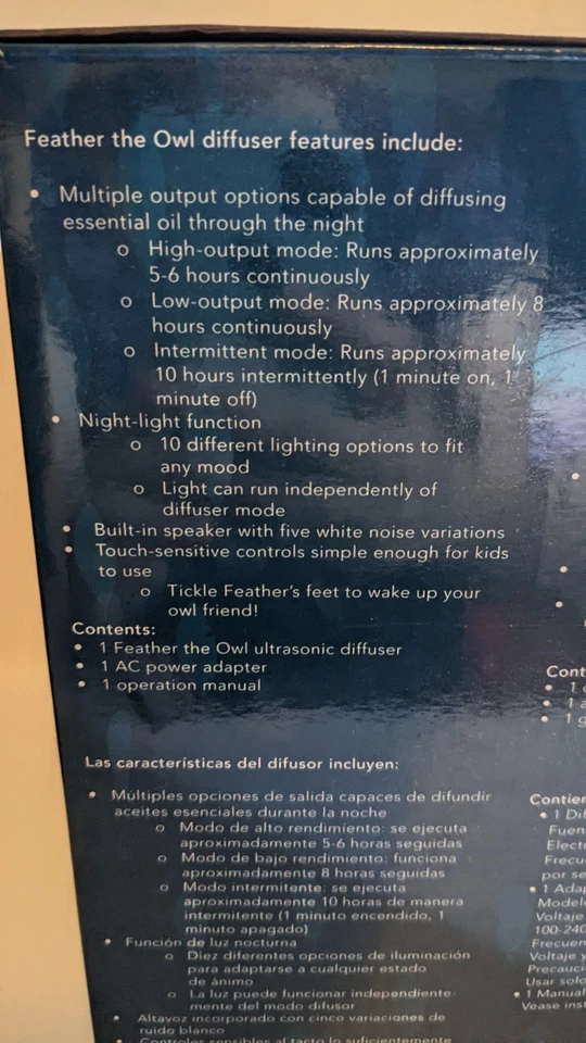 NEW Young Living FEATHER the OWL DIFFUSER KidScents Nightlight White Noise Sound - Image 3 of 4