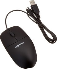 Amazon Basics Mouse 3-Button USB Wired Black ...
