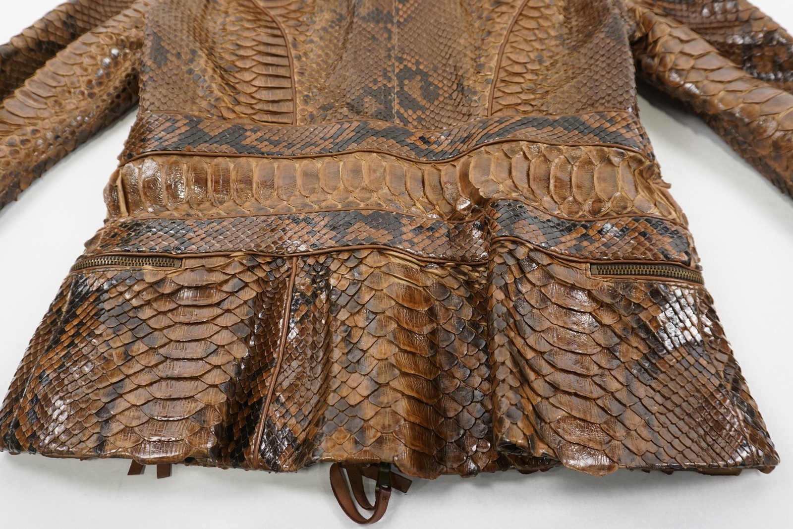 Roberto Cavalli Vintage Python Leather Fitted Jac… - image 10