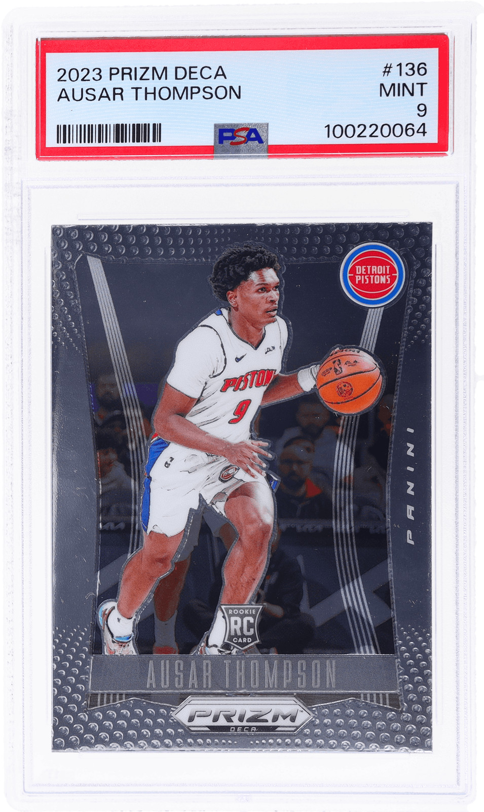 2023 Panini Prizm Deca Ausar Thompson #136 PSA 9