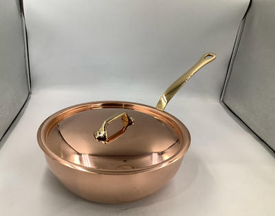 Mauviel M'Heritage 200 B Polished Copper & Stainless Steel Saute Pan, 3.2-qt