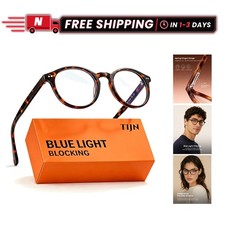 Classic Round Frame Blue Light Blocking Glasses - Lightweight with Flexible Fit