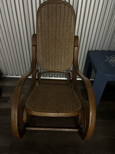 Bentwood rocking chair with cane seat and back