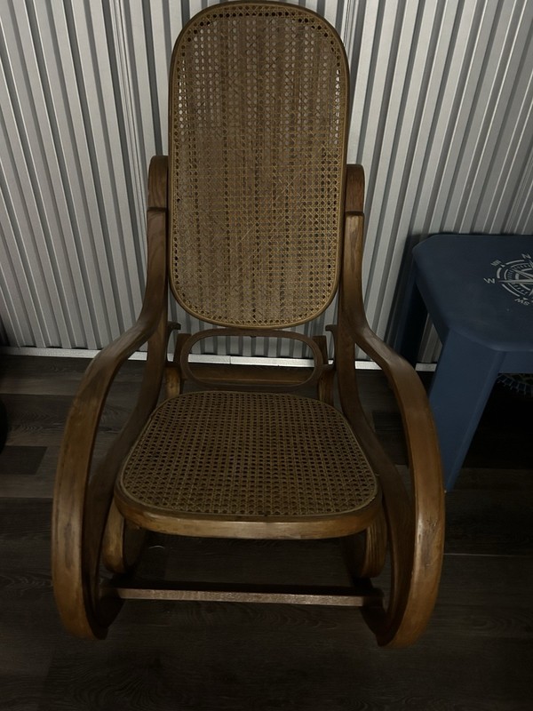 Bentwood rocking chair with cane seat and back
