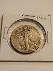 1945 Walking Liberty Half Dollar, 90% Silver 50c US Coin
