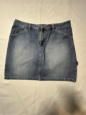 Tommy Hilfiger Women's Denim A-Line Short Skirt Pockets Blue Zip Size 8