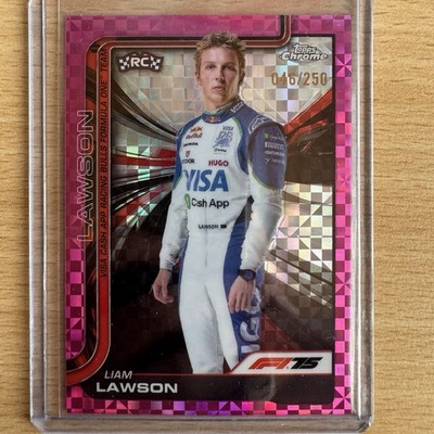 Liam Lawson Rookie Card RC /250 Pink Refractor Portrait #11 2025 Topps Chrome F1