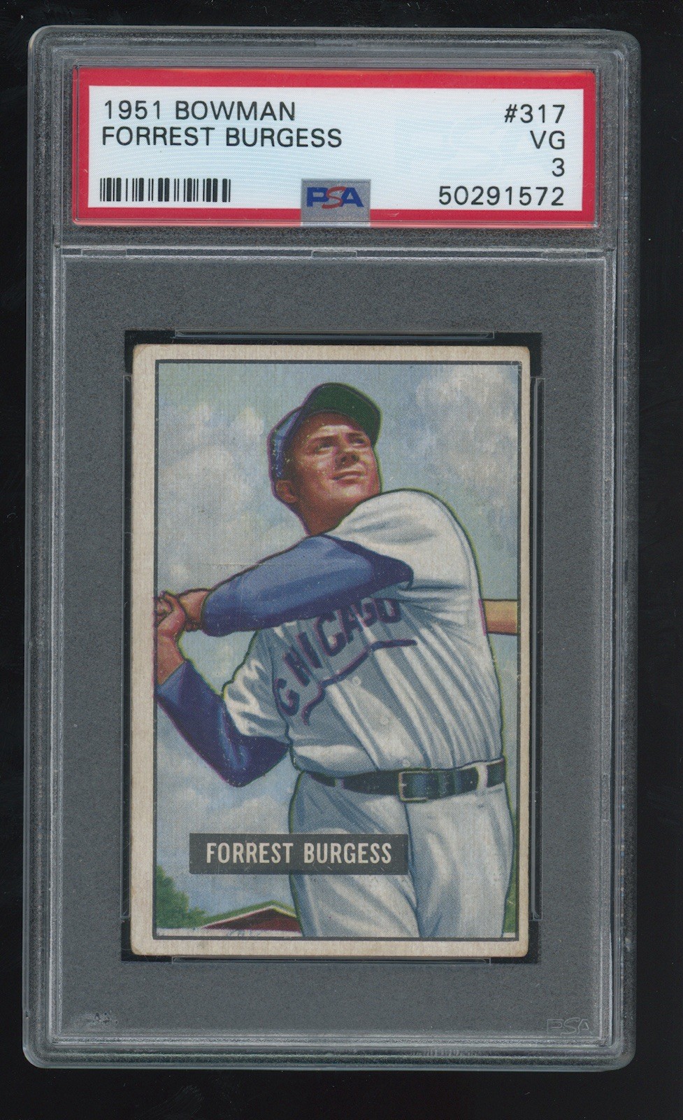 1951 Bowman Forrest Burgess PSA 3 #317