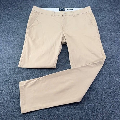 Ben Sherman Mens Slim Fit Chino Pants Tan Khaki Stretch 34x32