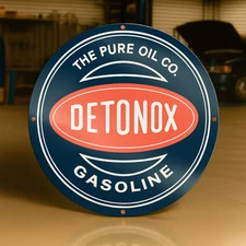 DETONOX Gasoline Pure Oil Co. Vintage Sign XL  -  19.7" (50 cm)