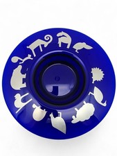 Marco Susani et Ettore Sottsass Plat en bleu cobalt avec incrustation D'argent