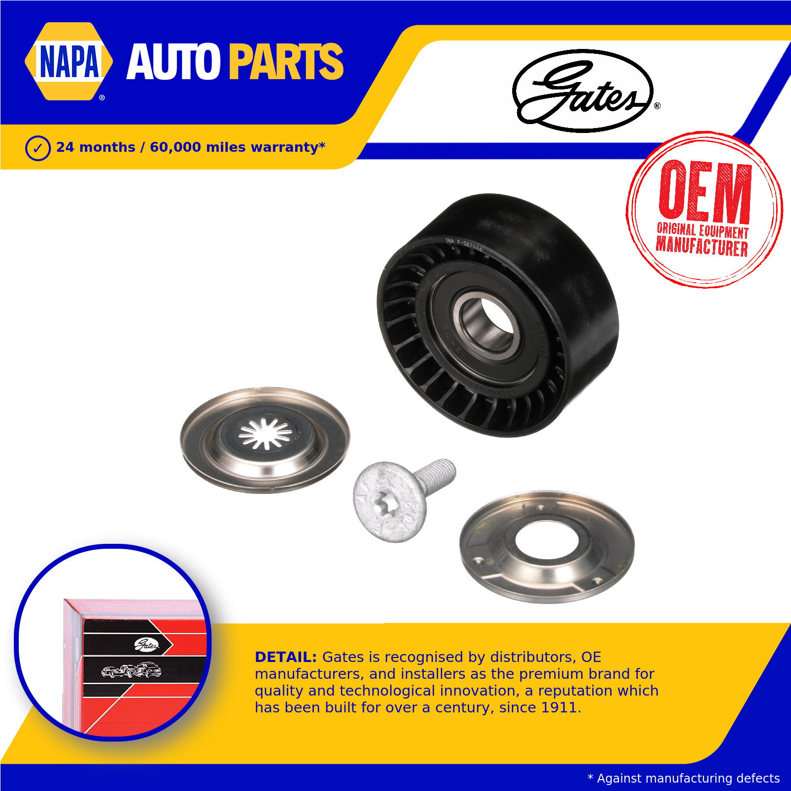 Aux Belt Idler Pulley fits MERCEDES CLS250 C218, X218 2.2D 11 to 17 OM651.924
