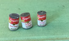 Dollhouse Miniature Replica Campbell's soup Black Bean, Gumbo, Split Pea W/ Ham