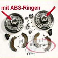 Bremstrommel Set mit ABS Ringe Zubehör Satz hinten für Renault Megane I