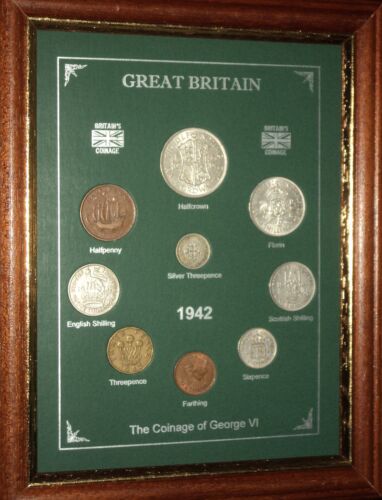 FRAMED 1942 VINTAGE COIN GIFT SET (RETRO 82nd BIRTHDAY / YEAR OF BIRTH PRESENT) - Picture 1 of 1