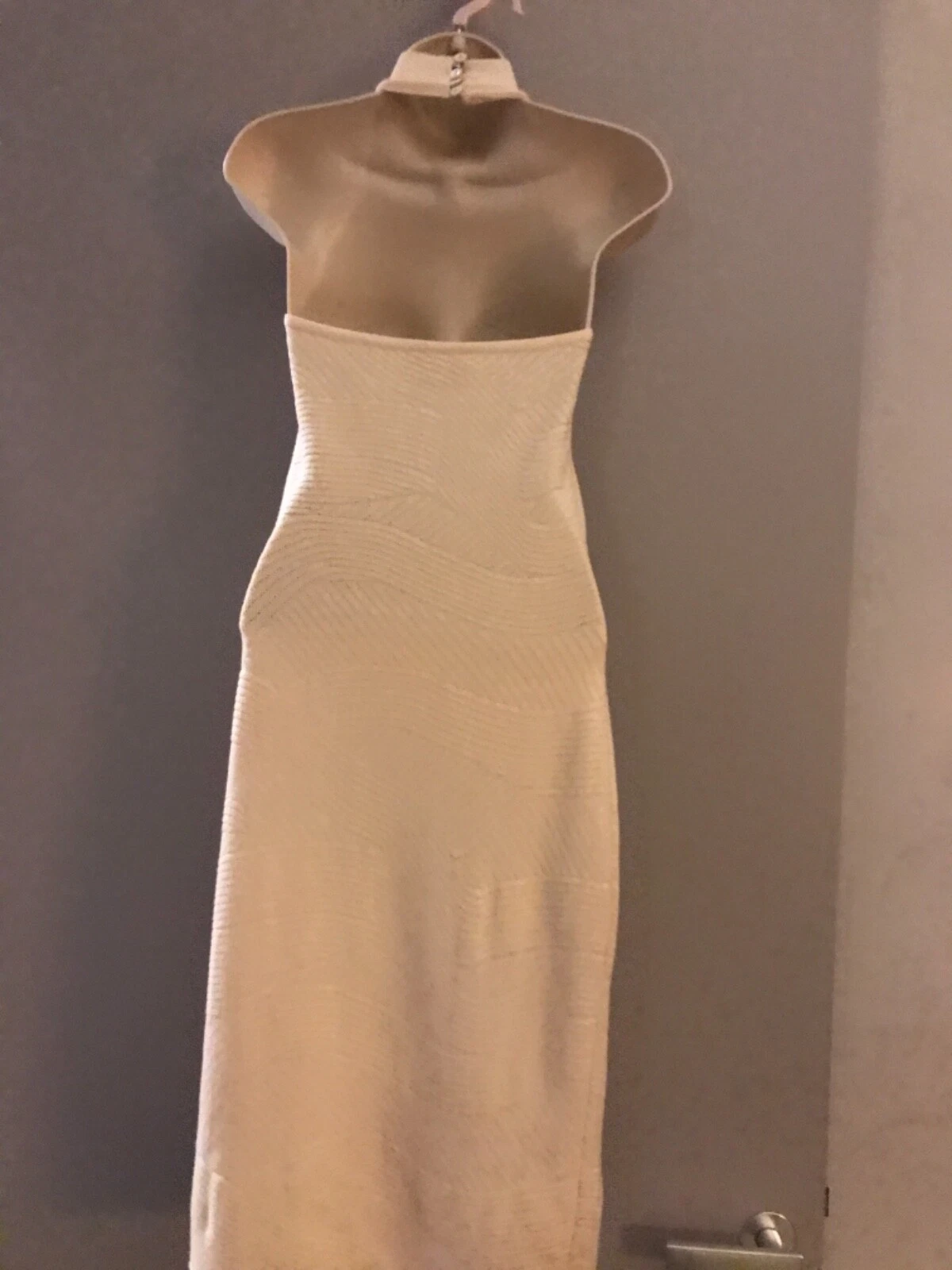 OFF WHITE Abito donna in maglia Gai Mattiolo bianco sporco taglia S