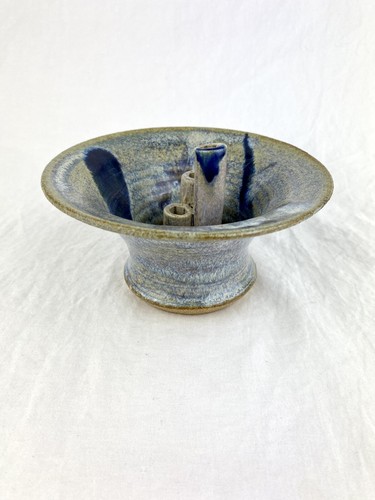 Vintage Art Pottery Ikebana Vase Flower Frog Bowl Artisan Stoneware Hand Thrown - Picture 3 of 10