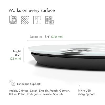 Qardio Base 2   Smarte Körperanalyse-Waage mit App & Bluetooth/WiFi | Körperfett