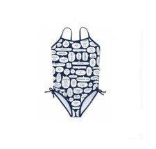 Kate Spade Girl Speech Bubbles One-Piece Swimsuit Navy Size 7 3300