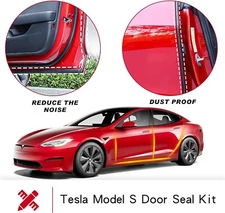Door Seal Strip Kit Rubber Weather Draft Wind Noise Reduction For Tesla Model s