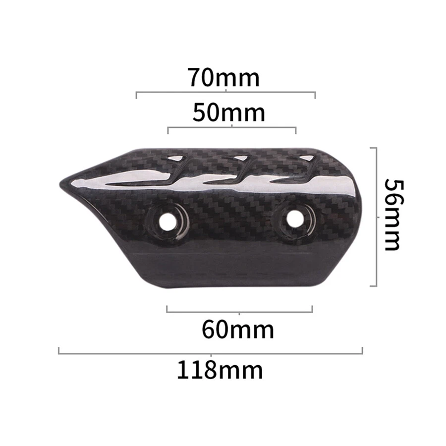 Protector de cubierta de protector térmico de tubo de escape de fibra de carbono real para motocicleta Foto 4 de 4