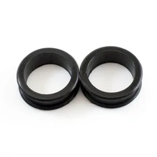 Pair of Black Silicone Tunnels Plugs Ear Gauges Double Flared Flexible Ear Skin