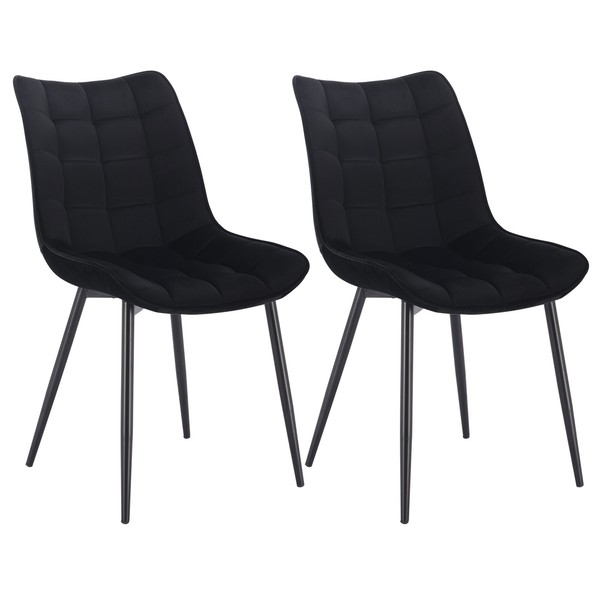 2Er Set EsszimmerstüHle KüChenstüHle SitzfläChe Aus Samt Metallbeine Bh142Sz-2-image