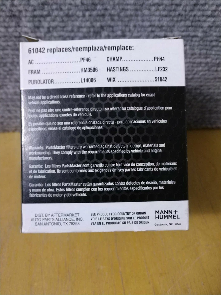 Filtros de aceite Parts Master 61042 (12) o 1 estuche Foto 4 de 4