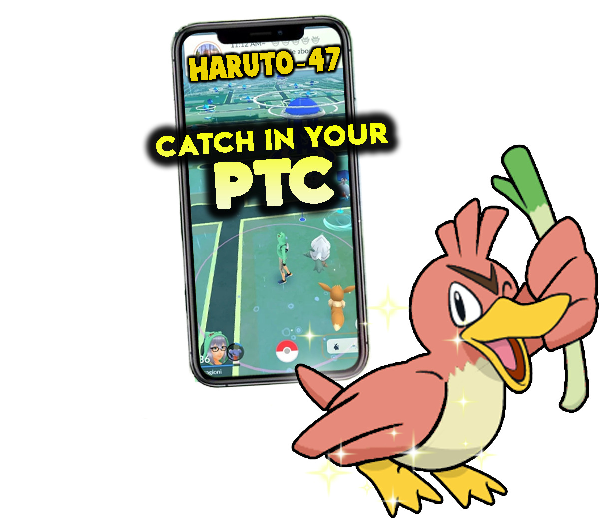 Pokemon Shiny Farfetch farfetch'd Kanto Catch in your P T C