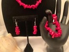 Beautiful Red Coral Necklace w Matching Bracelet and  Earrings Set NEW — photo 4