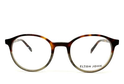 1 Unit New Elton John Tutor Tortoise Green Eyeglass Frames 49-21-142 #728