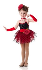 Child Extra Large BROADWAY BABY Dance Costume with Mitts  Flowers Dress Jazz
