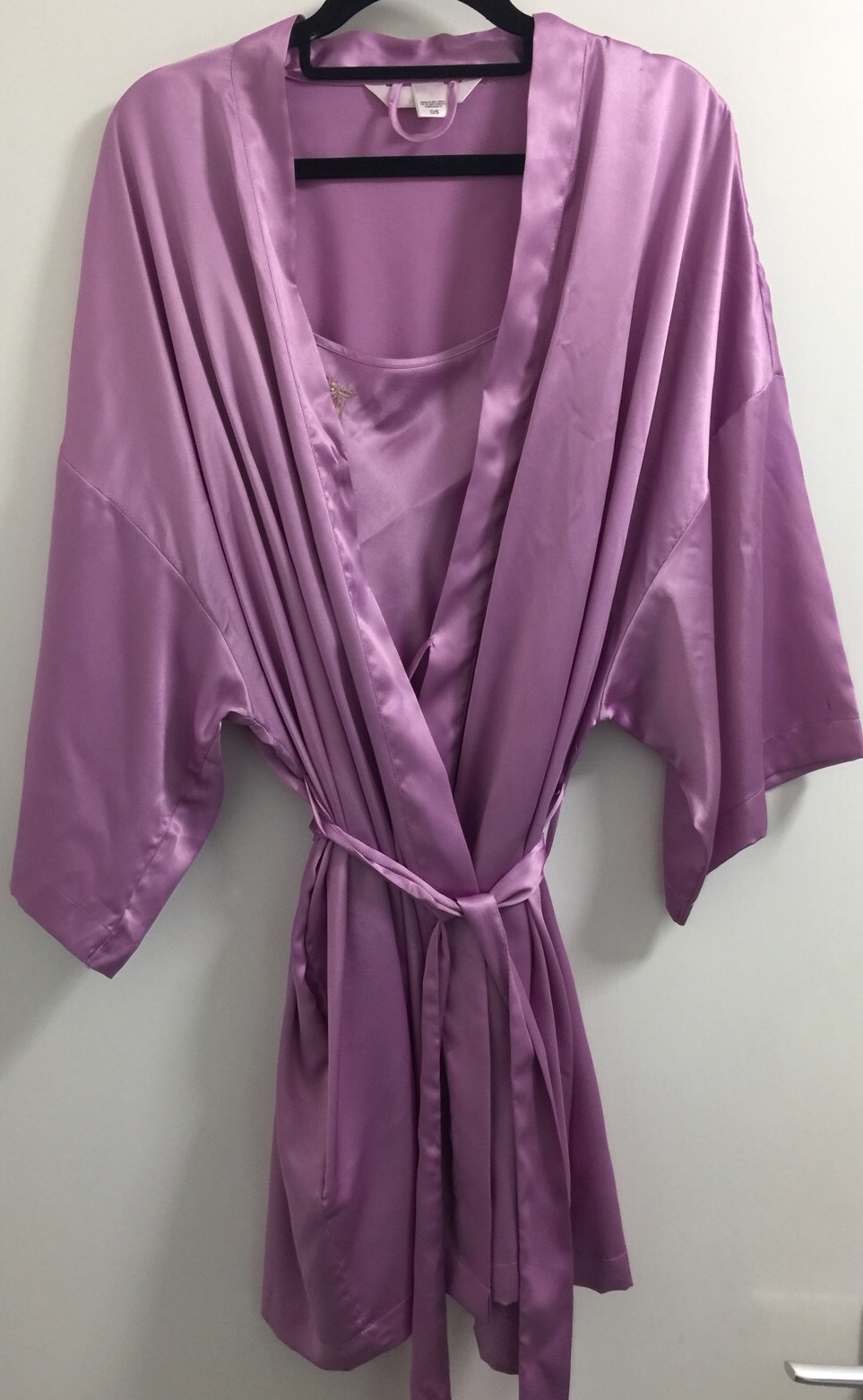 Victoria's Secret Dusky Pink Satin Kimono Robe & Chem… Gem