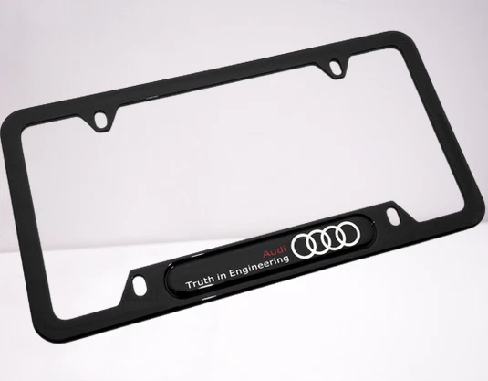 Black audi sale license plate frame