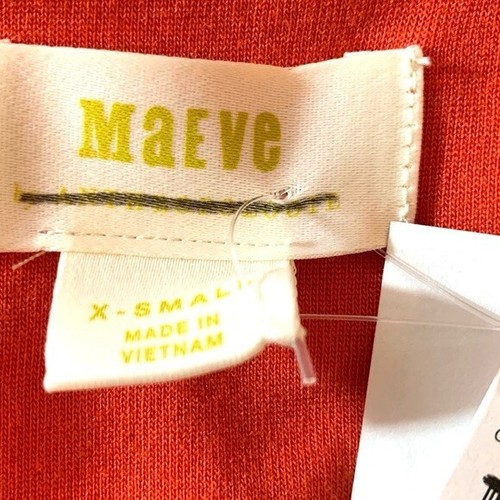 Maeve size XS orange w white daisies scoop neck sleeveless stretch knit dress - Picture 11 of 12