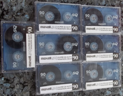 7x maxell SQ Super Quality 90 min Position HIGH Audio Kassette 1x bespielt TOP