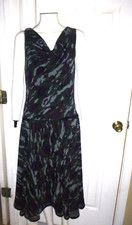 bice drop waist camouflage, multi color dress, size14.