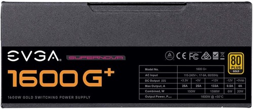 EVGA SuperNOVA 1600 G+ 80+ GOLD 1600W Fully Modular (220-GP-1600-X1) - Afbeelding 2 van 7