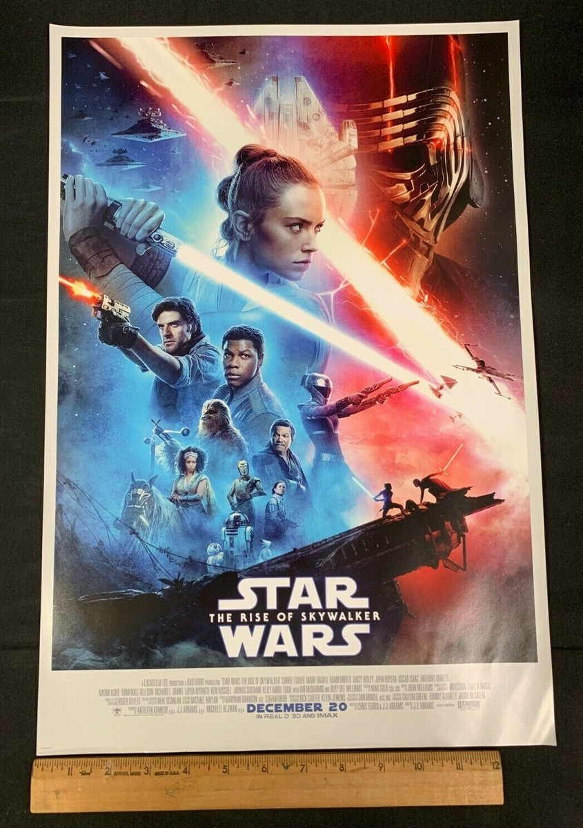 2019 STAR WARS ADVANCE *RISE SKYWALKER* DOUBLE SIDED POSTER 13.5 X