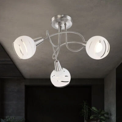 GLOBO Deckenleuchte Spotlampe Spotrondell LED 3-Flammig Glas satiniert nickel-matt