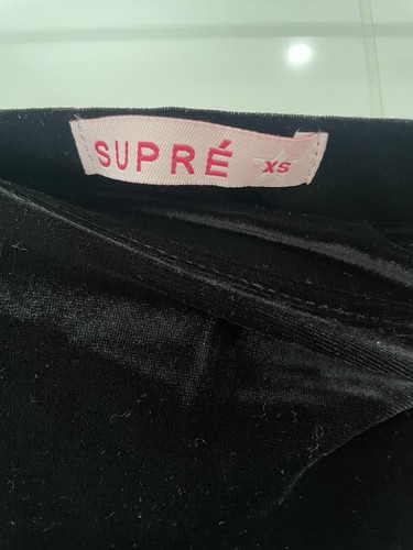 Supre Velvet Black A Line Skater Skirt Size Xs Vintage Piece - Picture 4 of 6