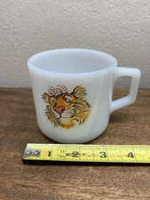 Vintage Fire King Tony the Tiger Coffee Mug D Handle Esso Exxon Milk Glass