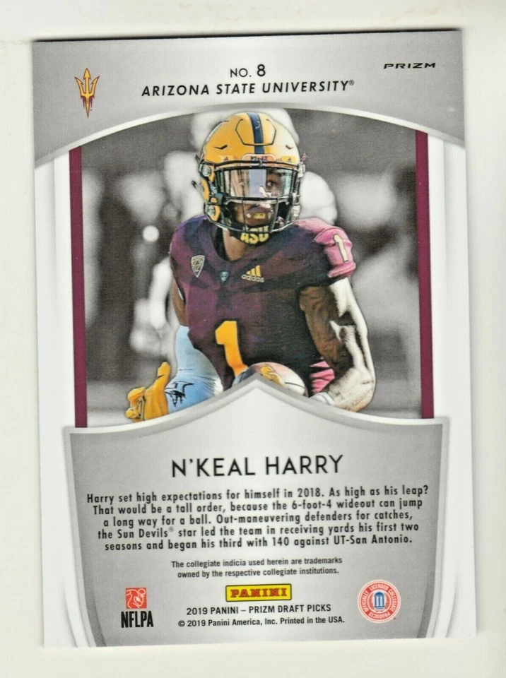 2019 Panini Prizm Draft CRUSADE PINK PULSAR REFRACTOR #8 N'KEAL HARRY RC Rookie - Image 2 of 2