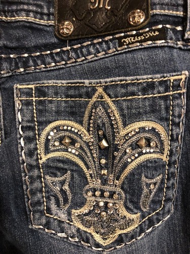 MISS ME JEANS SKINNY RHINESTONE BLING 