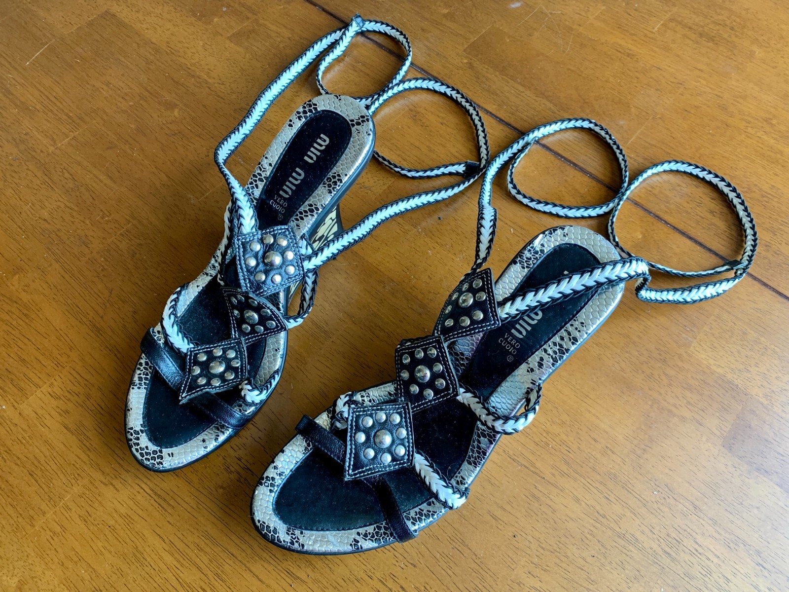 Mia Mia Vero Cuoio Black Strap Gladiator Sandals Genuine Leather Sz 40 (8.5  US) | eBay