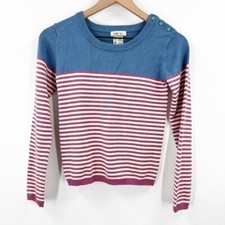 Matilda Jane Sweet Pea Sweater Girls 12 Blue Striped Soft Secret Friends