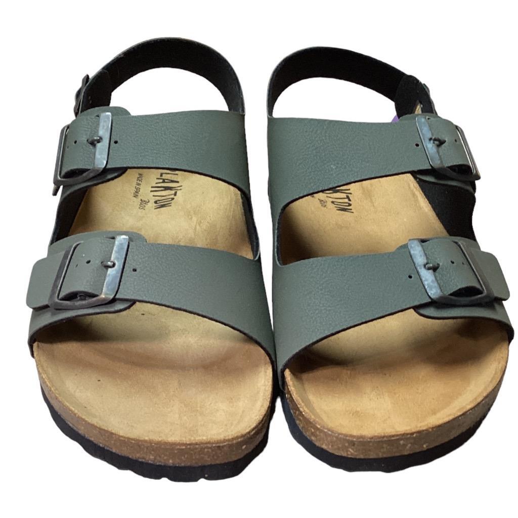 Plakton Sandals Mens 10.5 44 Green Baku 2 Strap Cork Soft  display picture 2